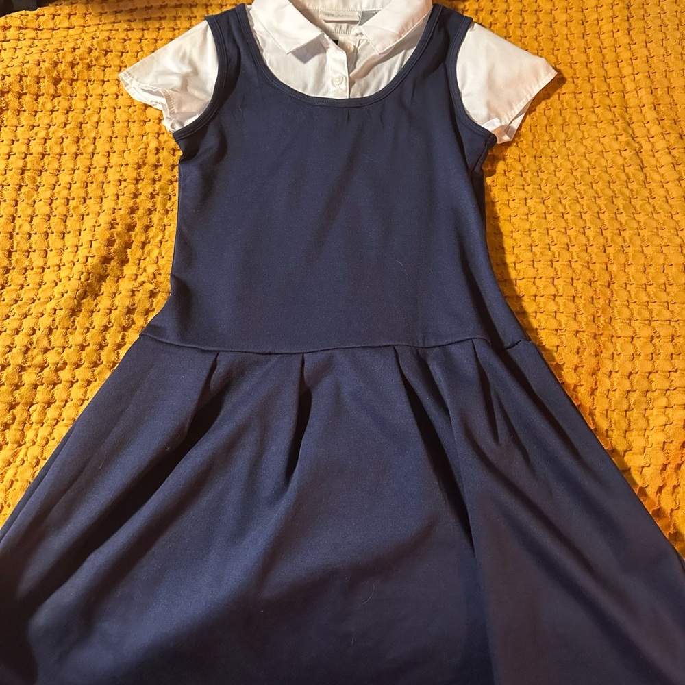 Navy Blue Girls Uniform Dress